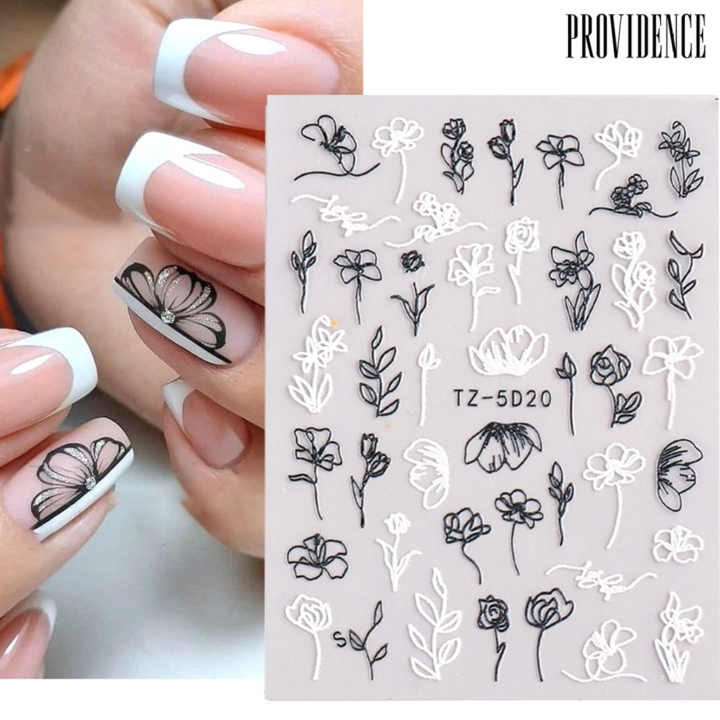 Providence Stiker Kuku DIY Motif Bunga Camellia Model Klasik Untuk Wanita