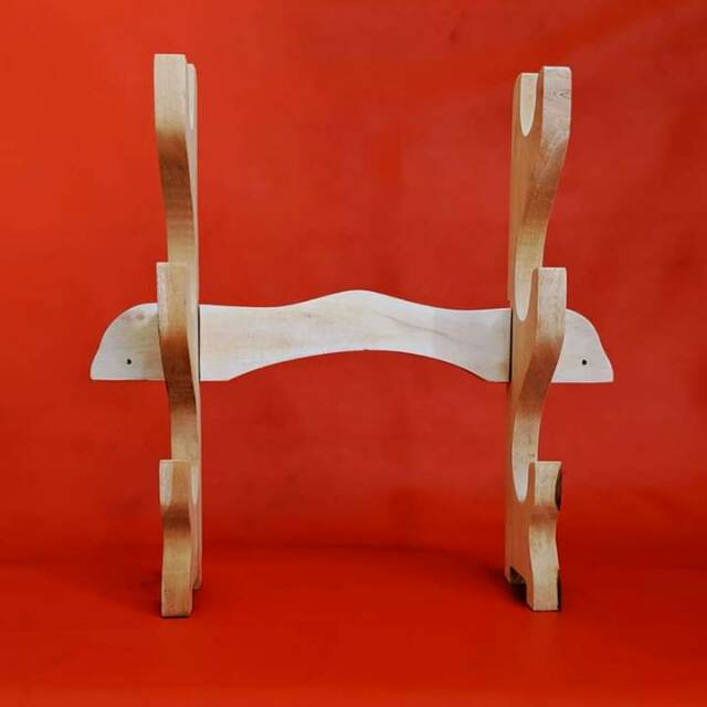 Dudukan pedang golok katana samurai 3 tahap natural