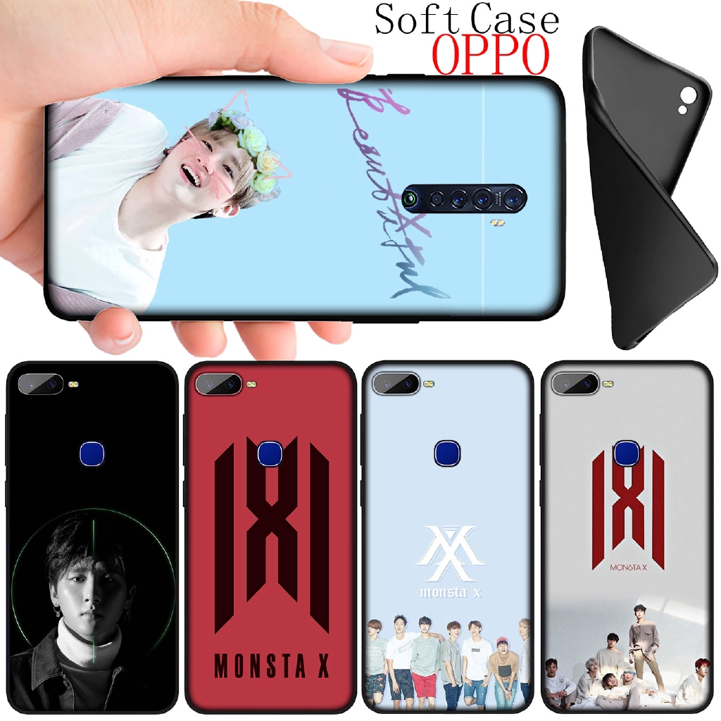 OPPO R17 R15 F9 Pro A1K K5 A1 A83 A7X A39 A57 Neo 9 A37 Soft Black Phone Case Kpop MonstaX Monsta X