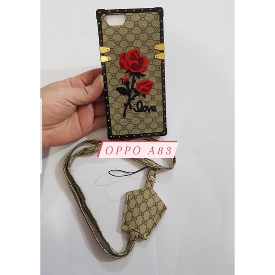 SOFCASE MOTIF BAHAN KULIT OPPO A83 DAPAT TALI GANTUNGAN-BENUA DUNIA