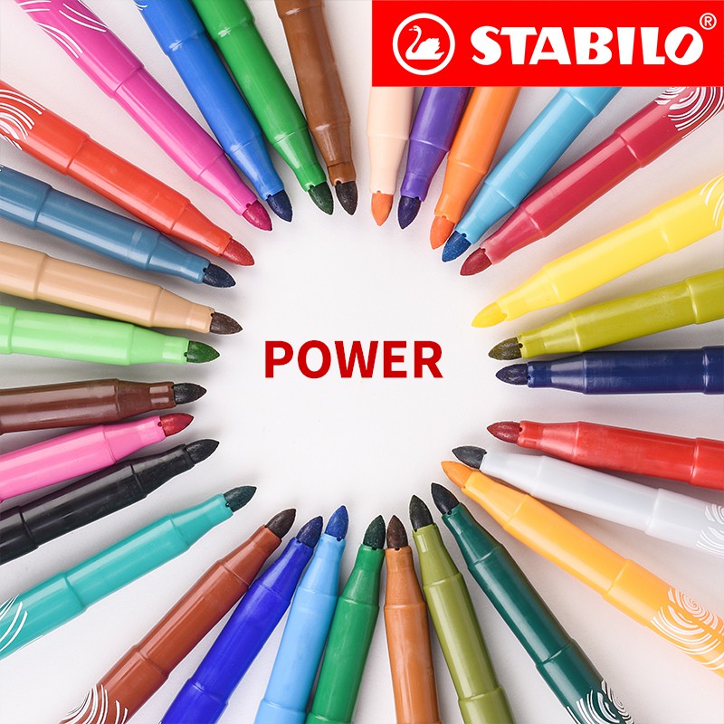 

24colors STABILO Power German color pena coloring hand-painted pena cat air pena set alat lukis anak