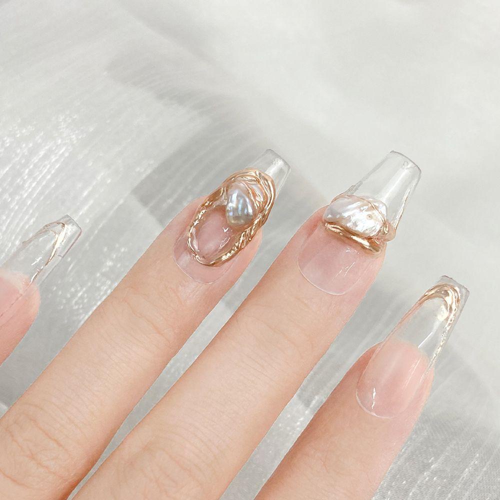 AUGUSTINA Agustina Aurora Dekorasi Nail Art Mutiara Imitasi Fashion Symphony Baroque Style DIY Hiasan Kuku 3D Perhiasan Kuku