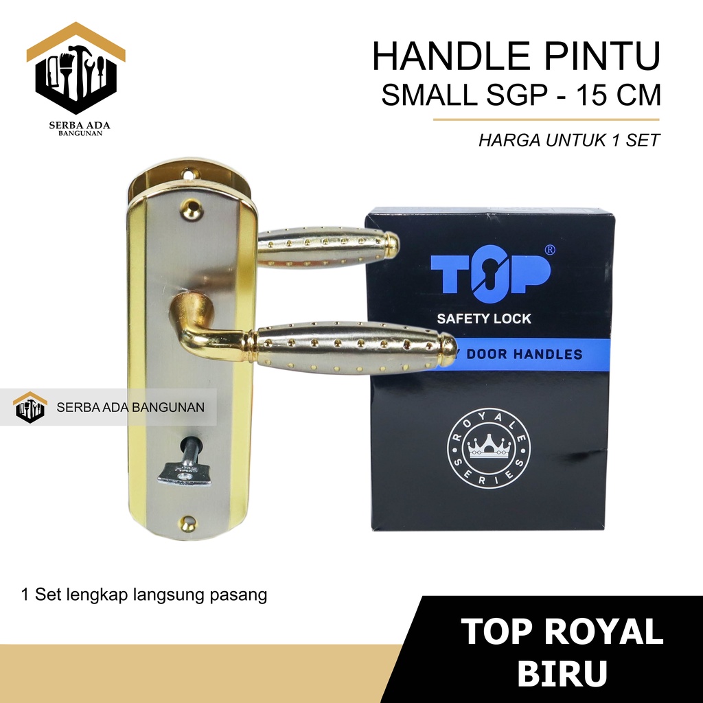 HANDLE PINTU KUNCI TOP GRANDE ROYAL 15CM KOMPLIT SET HANDLE GAGANG EKONOMIS LGS PASANG