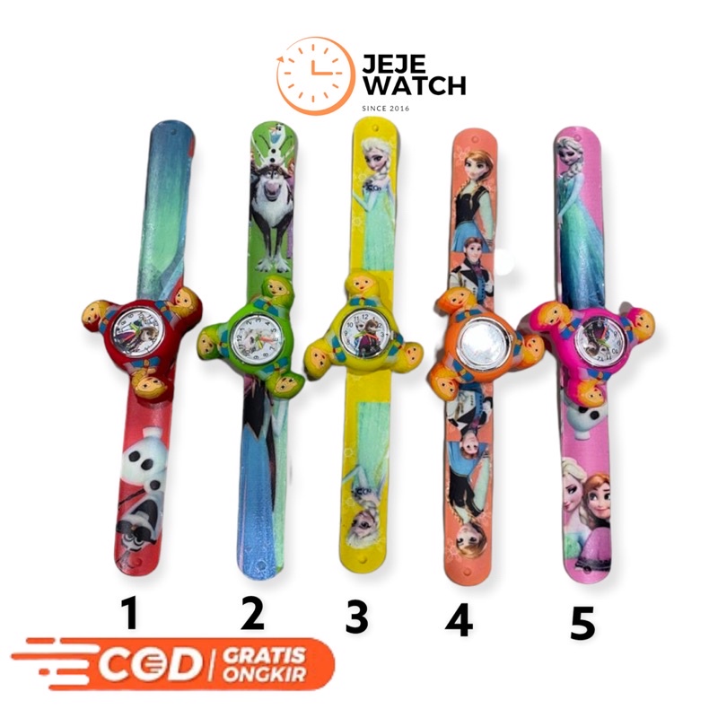Jam tangan anak ceplok spinner karakter cewek