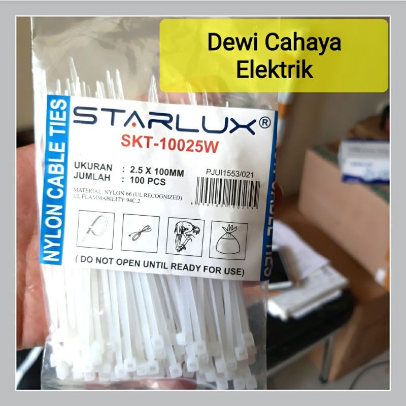 

Nylon Cable Ties 2,5x10cm isi 100 - Kabel Ties - Kabel Pengikat 2,5 x 100mm Putih dan Hitam