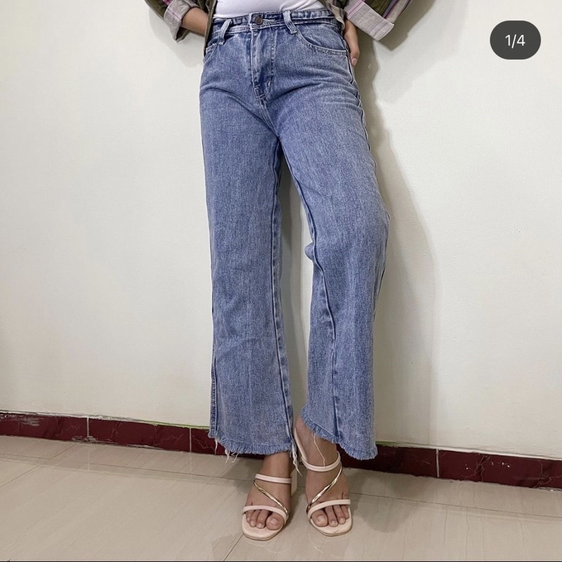 celana bahan kulot jeans panjang highwaisted jumpsuit corduroy big size