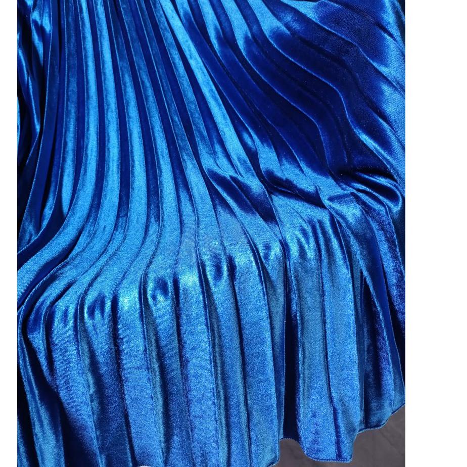 Penjualan Terbanyak.. Termurah Rok Velvet Import |  COD Rok Plisket Beludru Import | Gratis Ongkir R