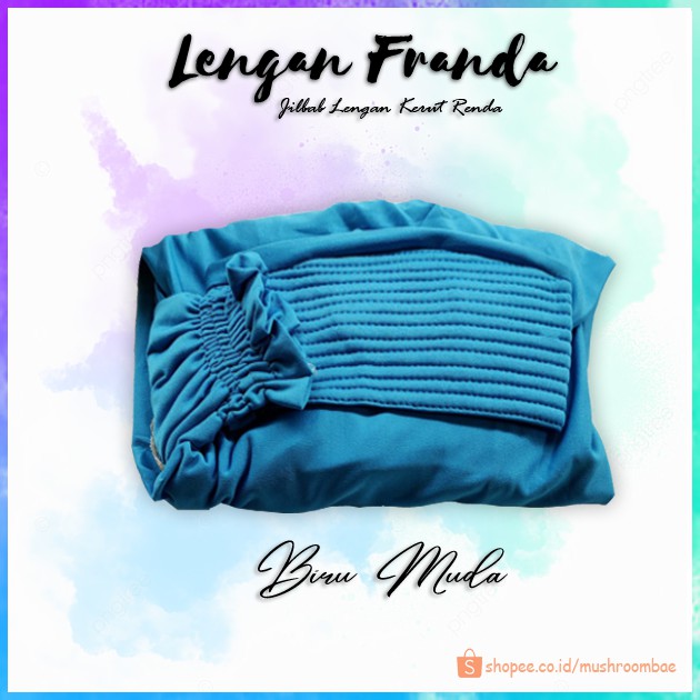 Jilbab Lengan Franda Hijab Lengan Syari Renda by Azlia-Biru Muda