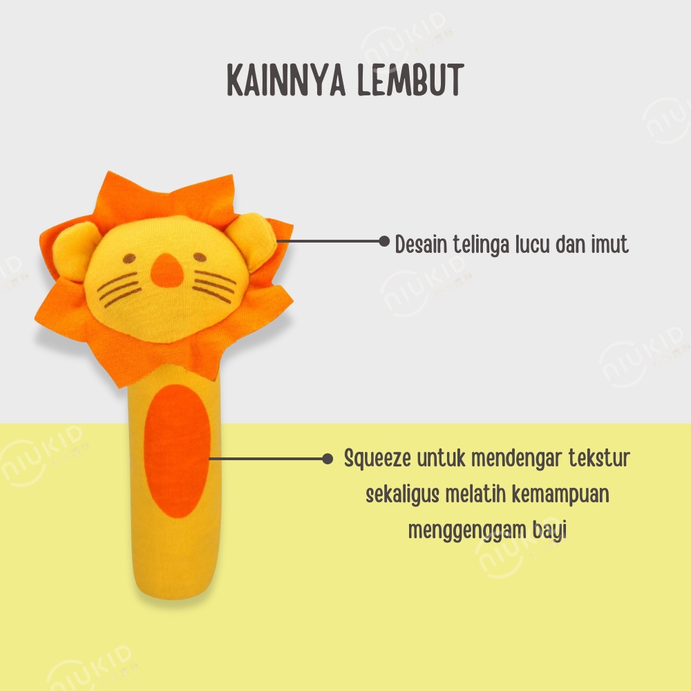 NIUKID MAINAN RATTLE STICK BAYI MAINAN TANGAN BAYI BUNYI LUCU