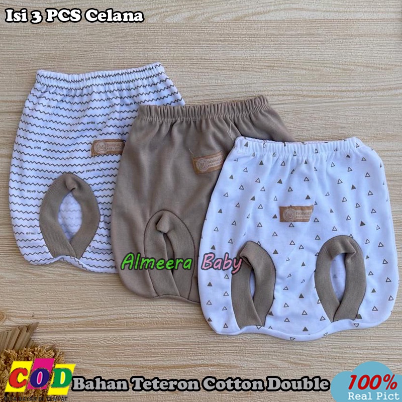 3 PCS Celana POP Bayi Baru Lahir Celana Kacamata Bayi Almeera Baby And Kids