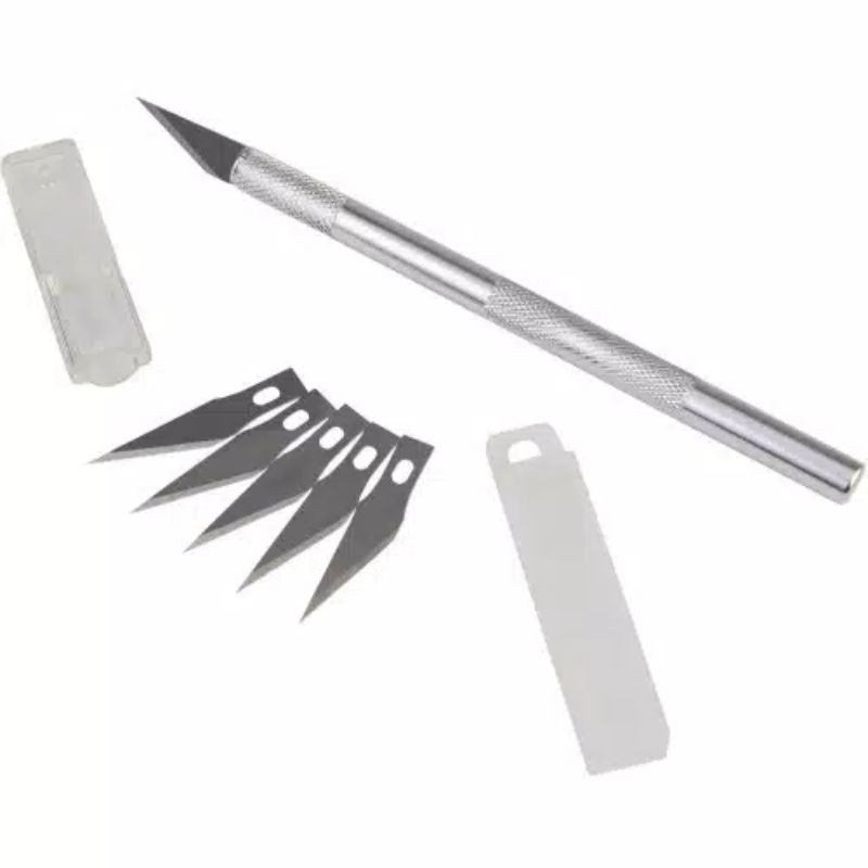 Pen cutter 6pcs/set Hobby knife art pen knife (total 6pcs mata pisau) / 1pc hobby knife pisau ukir + 1 mata pisau / 5pcs Refill only pen cutter