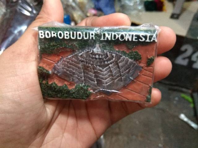 MAGNET KULKAS 3D CANDI BOROBUDUR INDONESIA - SOUVENIR MURAH DEKORASI RUANG MAKAN