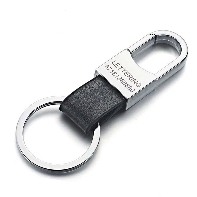 Kustom Huruf Gantungan Kunci Gantungan Kunci Kulit Asli Pria Sederhana Gantungan Kunci Pemegang Keyfob