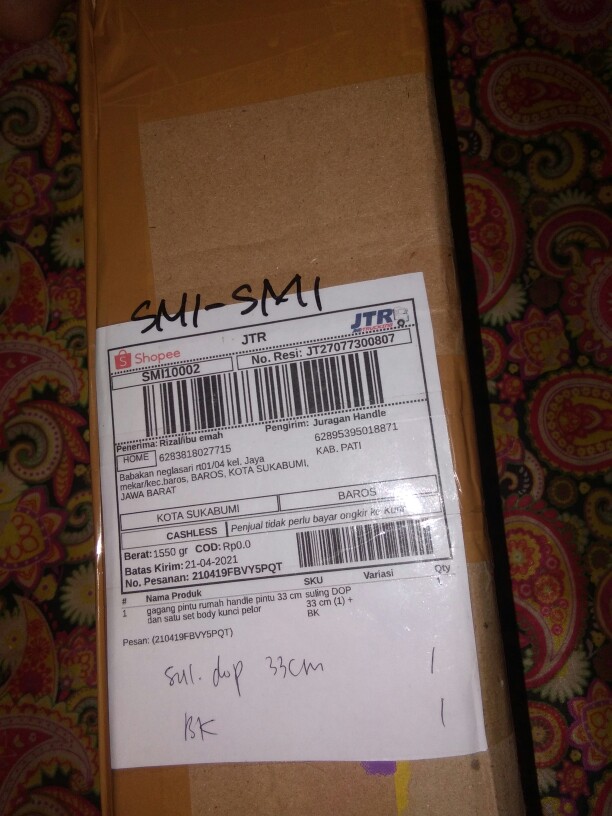 Gagang Pintu Rumah Handle Pintu 33 Cm Dan Satu Set Body Kunci Pelor