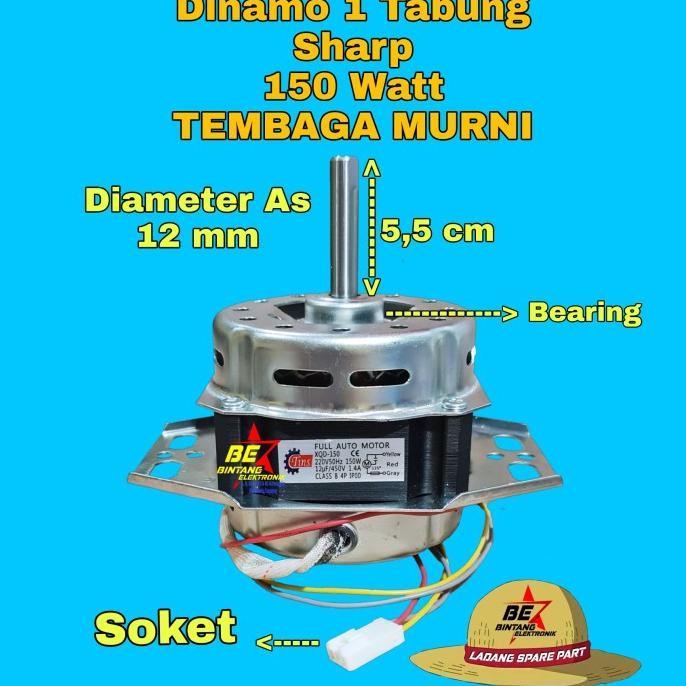 Dinamo Mesin Cuci Sharp 1 Tabung Soket Motor Mesin Cuci Sharp Otomatis