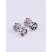 LRC Anting Tusuk Fashion Stainless Steel Pierced Dumbbell Earrings (1pcs) V49039