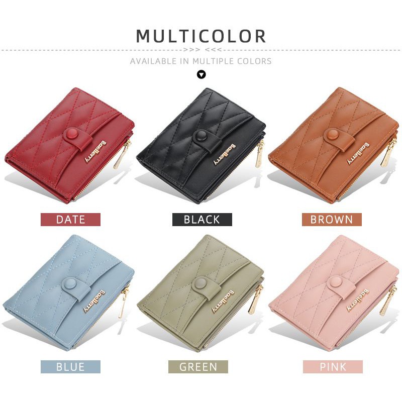 BAELLERRY N5020 Dompet Wanita Kecil Dompet Pendek Lipat Dompet Kartu Wanita Bahan Kulit PU Leather Premium WATCHKITE WKOS