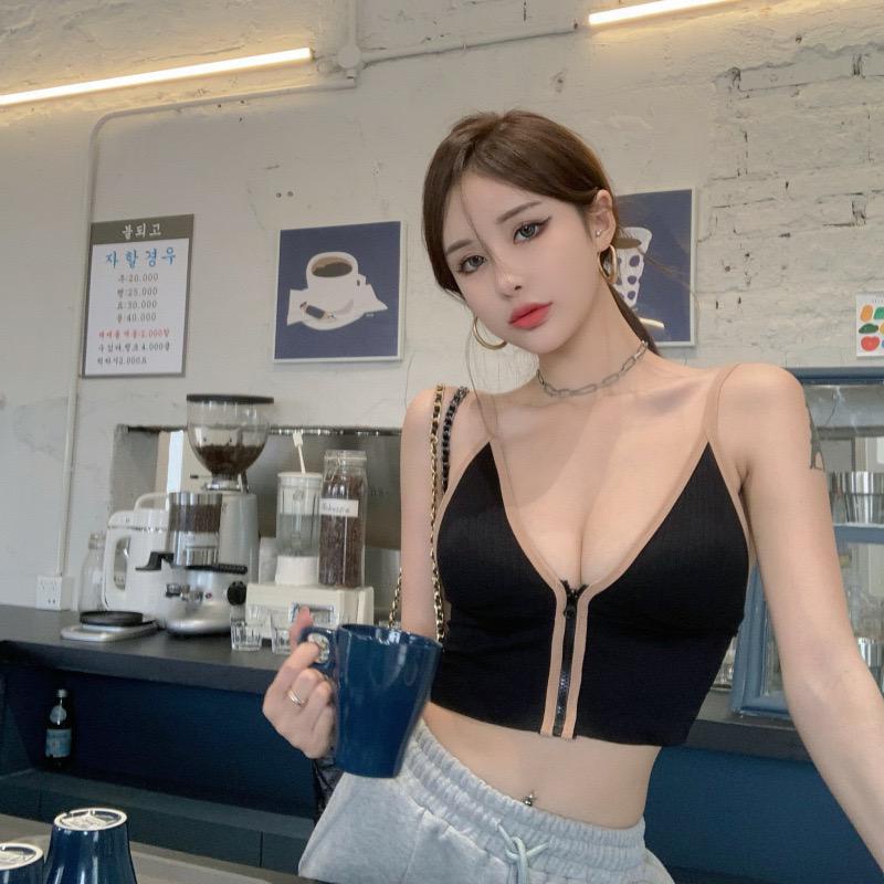 Push Up Bra Zipper Import BH tanpa kawat Sport Korean Crop tantktop Brallete Resleting UD122