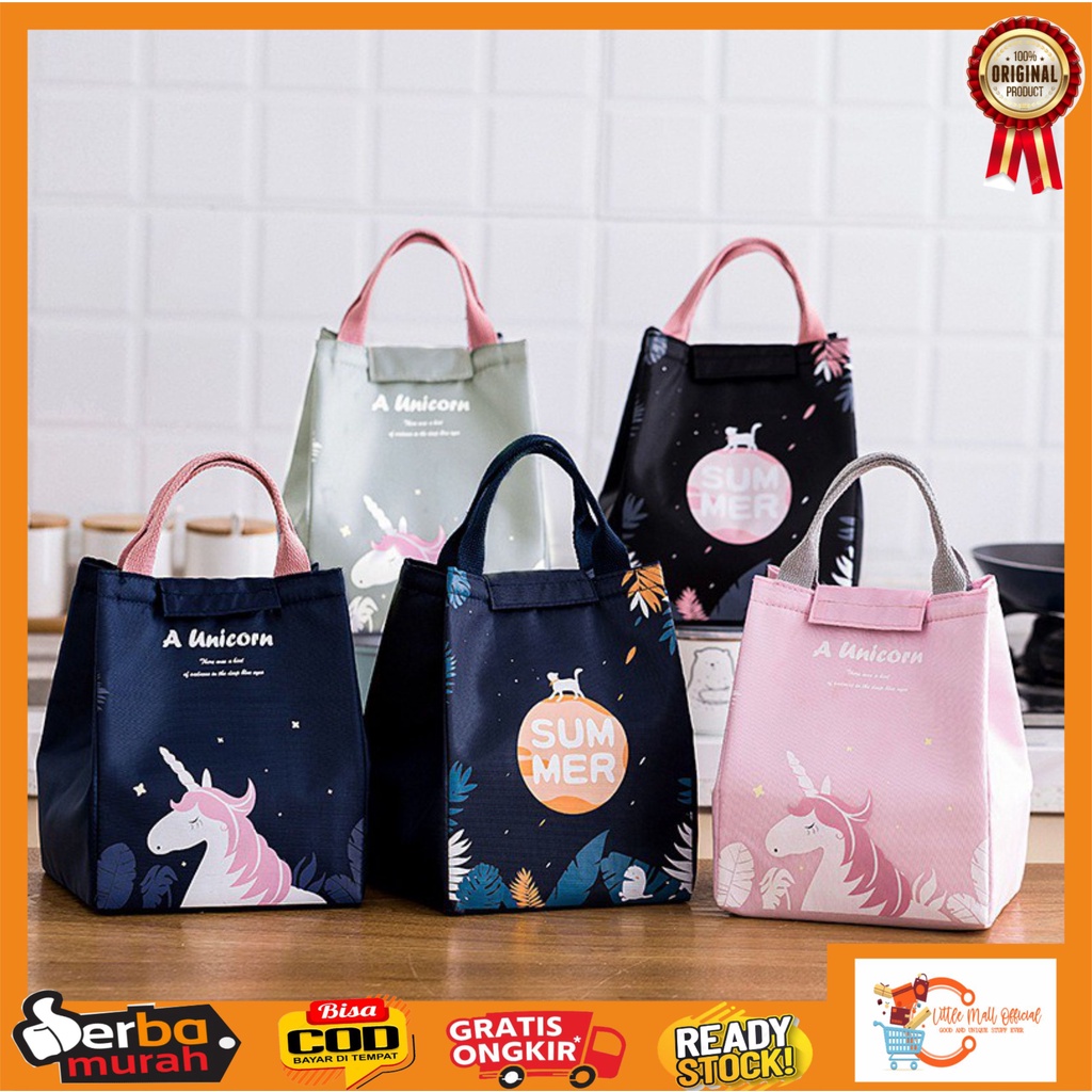 Little Mall TAS BEKAL LUNCH BAG IMPORT TAS BEKAL MAKANAN TAHAN PANAS DAN DINGIN PREMIUM TAS BEKAL AN