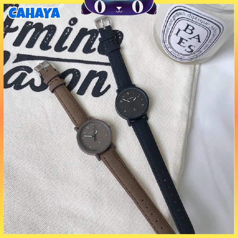 CAHAYA Jam Tangan Quartz Strap PU Analog Casual Gaya Retro Untuk Wanita Watch Korean Fashion Jam2