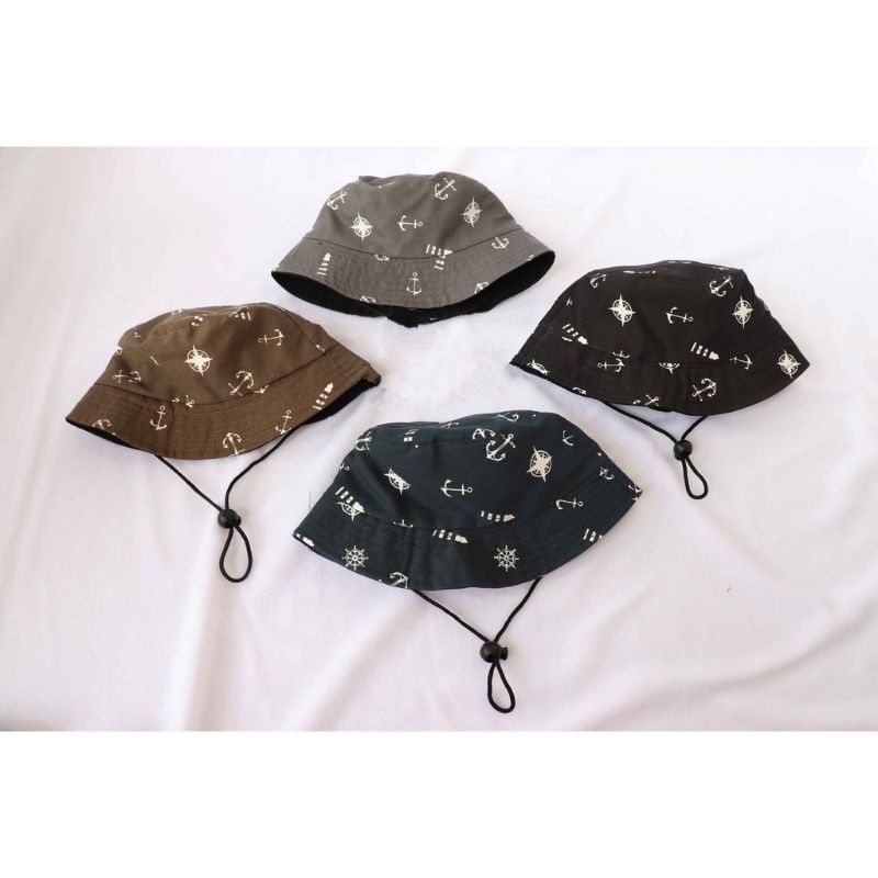 TOPI ANAK MOTIF JANGKAR KAPAL, TOPI PELAUT ANAK, TOPI PELAUT