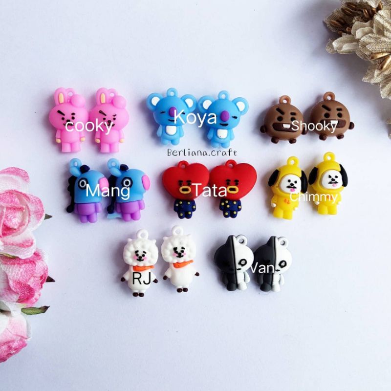 (Per Pcs) Charm Boneka BTS BT21 dan Aneka Karakter