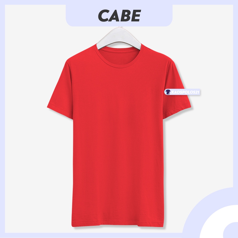 Jual Kaos Polos Warna Merah Cabe Lengan Pendek Cotton Combed 30s Kerah