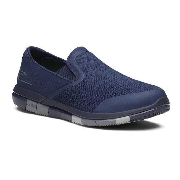Sepatu Pria SKECHERS GO WALK FLEX Navy Gray. 54010NVGY. Original [44.5]