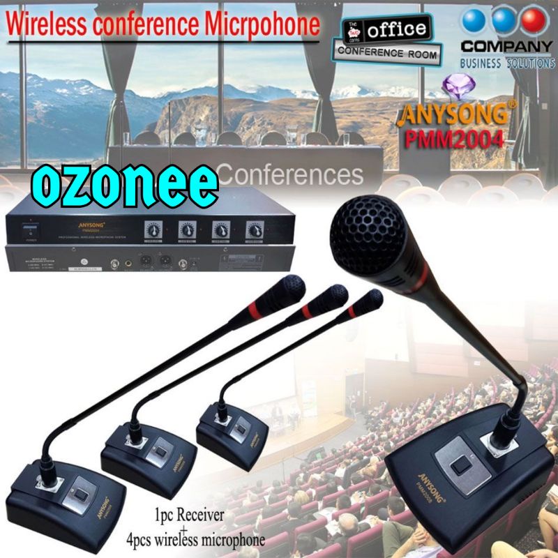 MIC WIRELESS CONFERENCE ANYSONG PMM 2004 ORIGINAL 4 MIC MEJA WIRELESS
