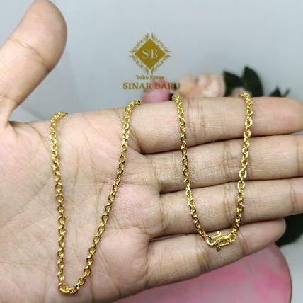 Kalung rante medan dewasa emas muda 7K