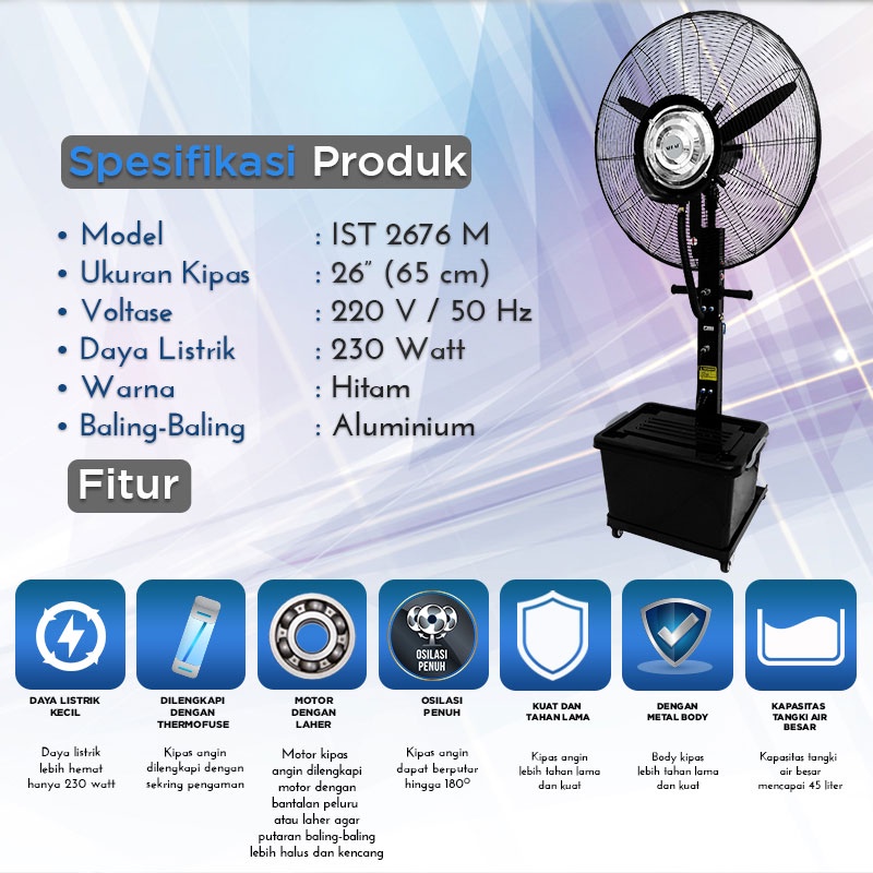 Sekai Misty Fan 30 Inch IST 3076  Kipas Berdiri Embun