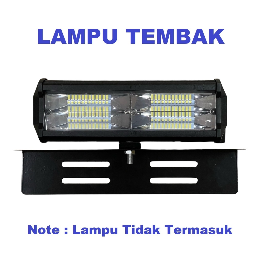 Dudukan Bracket Lampu LED Tembak Tatakan Braket Besi Breket Tanduk Bumper Plat Nomor Sorot Motor Universal Foglamp