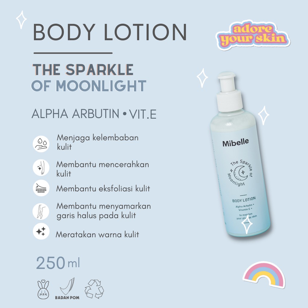 MIBELLE BODY LOTION ALPHA ARBUTIN VITAMIN E 250ML