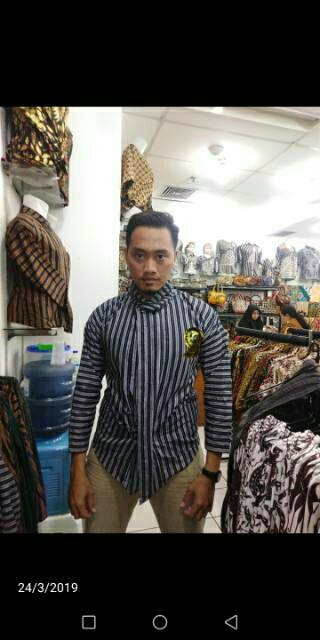 SURJAN LURIK ABU | baju lurik adat jawa | lurik jawa