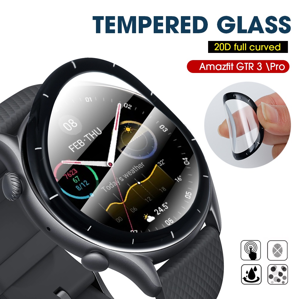 1pc Film Pelindung Layar Smartwatch Amazfit GTS 3 / GTR 3 Pro Bahan TPU Transparan Anti Gores