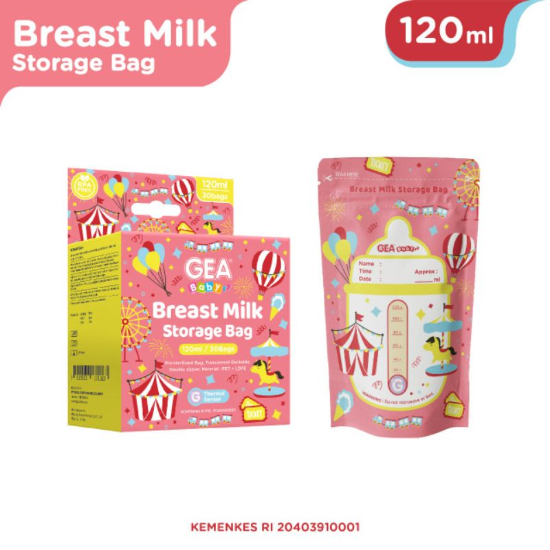 Gea Baby Breast Milk Storage Bag Carnival 120ml Kantong Asi