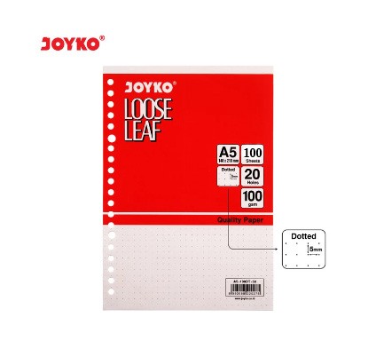 

Joyko Kertas Binder Loose Leaf Dotted Titik Dot A5 100 Gsm 100 Lembar