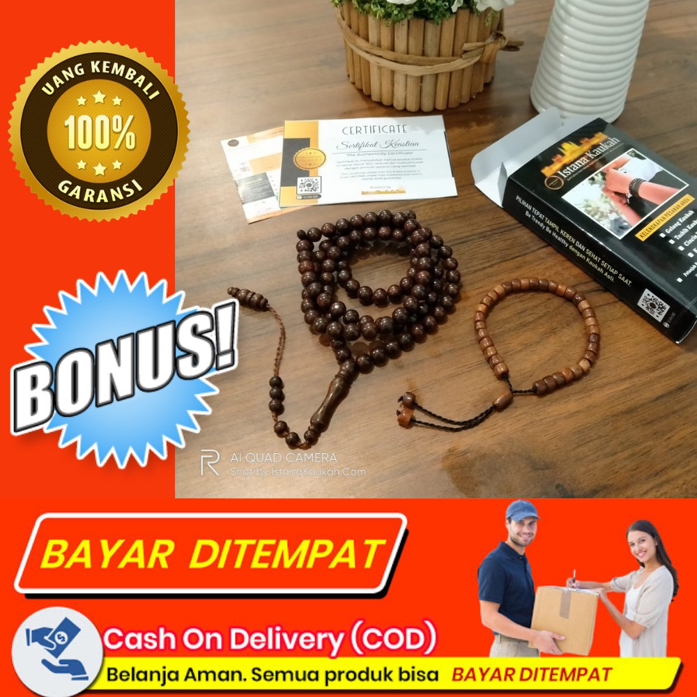 BERSERTIFIKAT, Jual Tasbih Kayu Kaukah Asli Mesir Kokka Koka Kokah Bertuah
