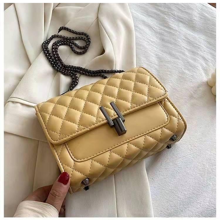 Amona Saha Tas Pesta Wanita Mewah Elegan Import Clutch Selempang Terbaru 2021 Kekinian Lemon JTF2644