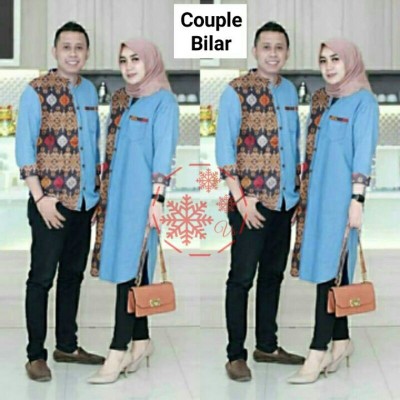 Cp Couple Kondangan Tunik Kemeja Moscrepe Batik Bilar