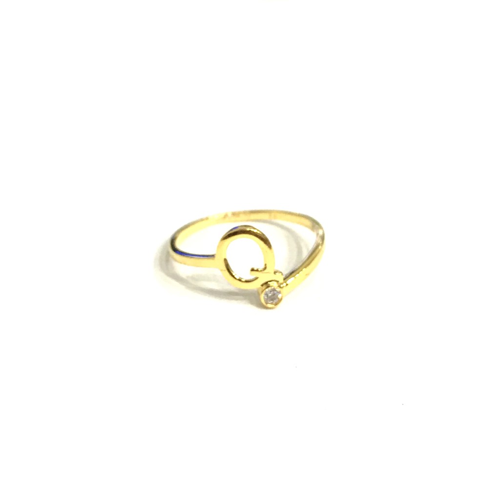 Cincin Simple Huruf Q Uk11 (Emas Asli Kadar 875)