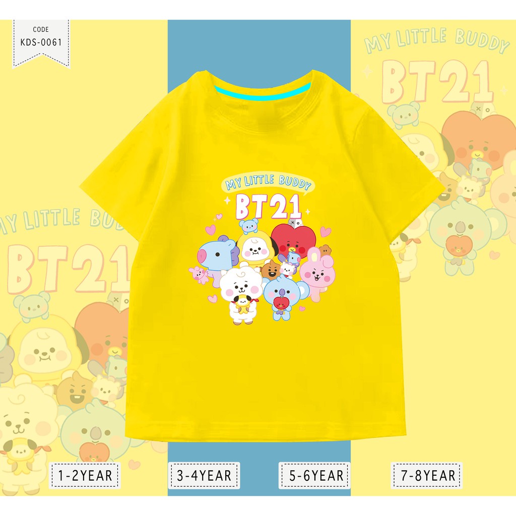 KAOS KPOP BT21 / 100% REAL PICTURE / BAJU ANAK-ANAK COMBED 24S