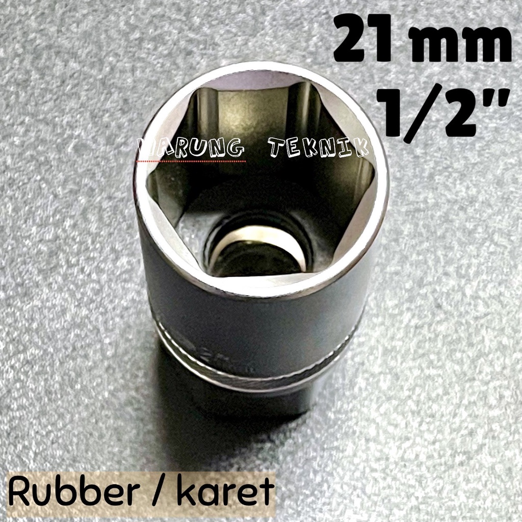 1/2&quot;DR SPARK PLUG SOCKET (RUBBER)  - KUNCI SOK SOCK BUSI 1/2&quot; DR (KARET) 16 18 21 MM