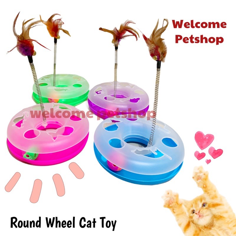 Round Wheel Cat Toy / Mainan Kucing / Bola Kucing / Mainan Bulu Kucing