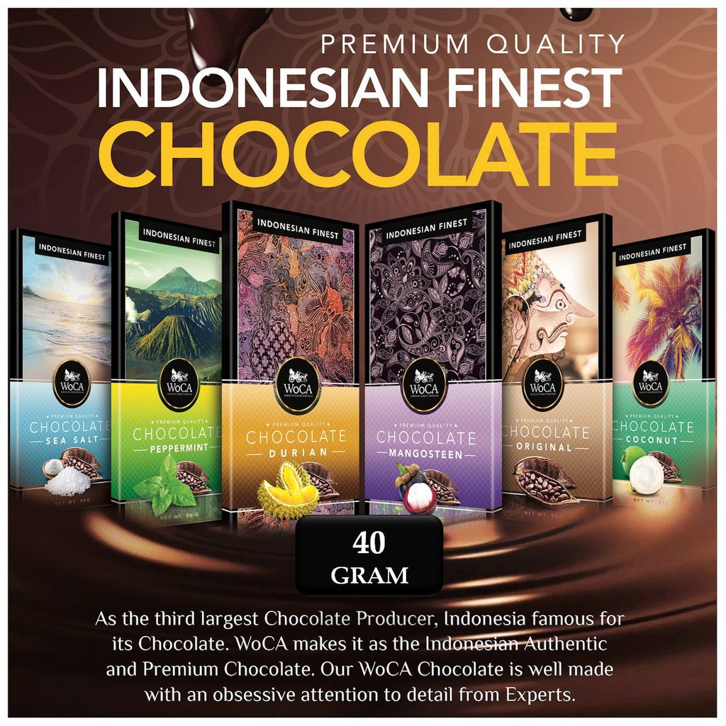 

WoCA Chocolate Bar khas Indonesia 40gram