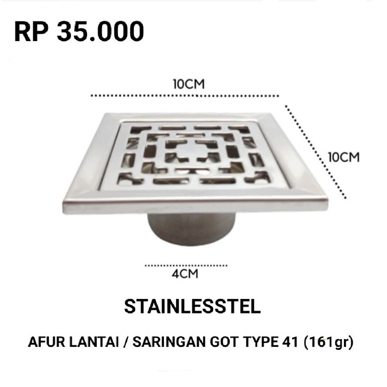 AFUR LANTAI /SARINGAN GOT 4&quot;M(10CM) STAINLESTEEL HIGH QUALITY PRODUCT