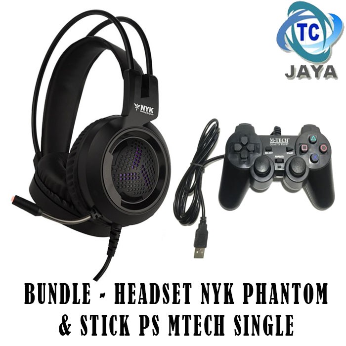 Headset NYK HS-N07 PHANTOM + Stick PS Laptop single - BUNDLE GAMING