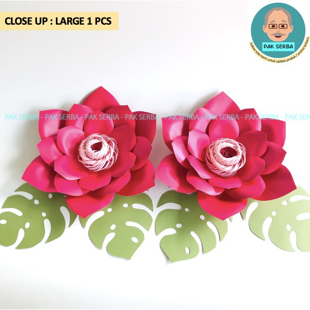 Bunga Kertas Dekorasi / Paper Flower Backdrop Photobooth (Merah)