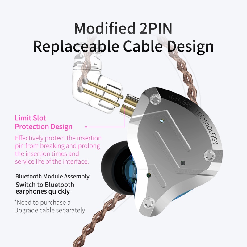 KZ ZS10 Pro In Ear Metal Earphone  with MIC - GARANSI RESMI