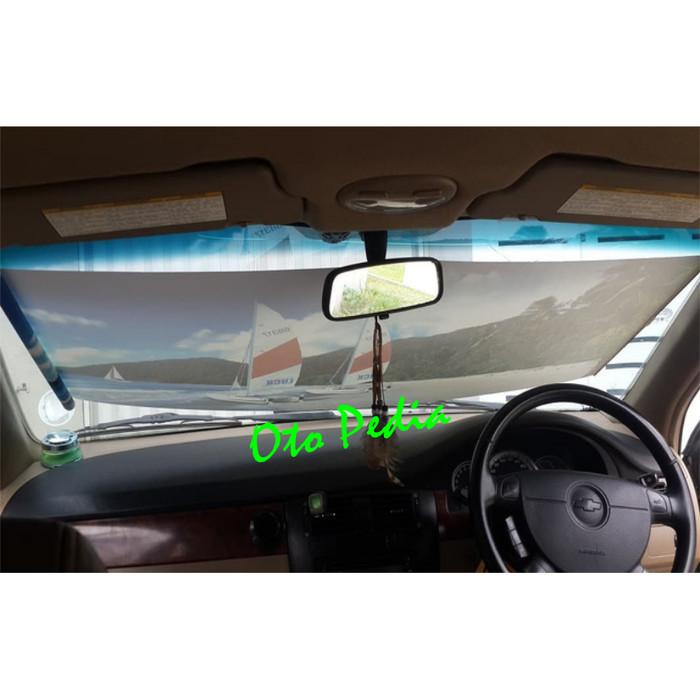 Sunshield Tirai Krey Penutup Kaca Mobil Depan / Belakang Merah